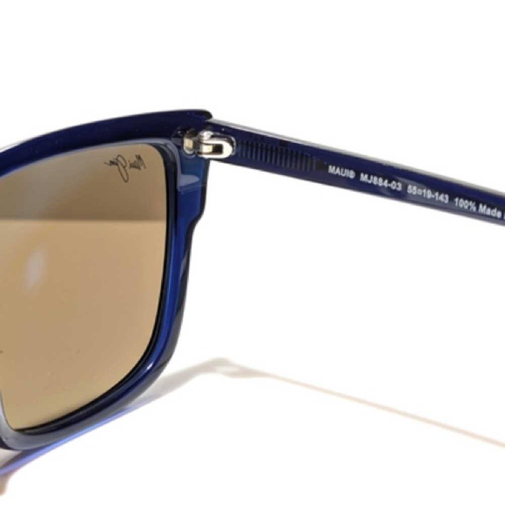 NEW Maui Jim Kou - Navy with Blue Hawaii Mirror Polarized Glass Lenses - Picture 6 of 11